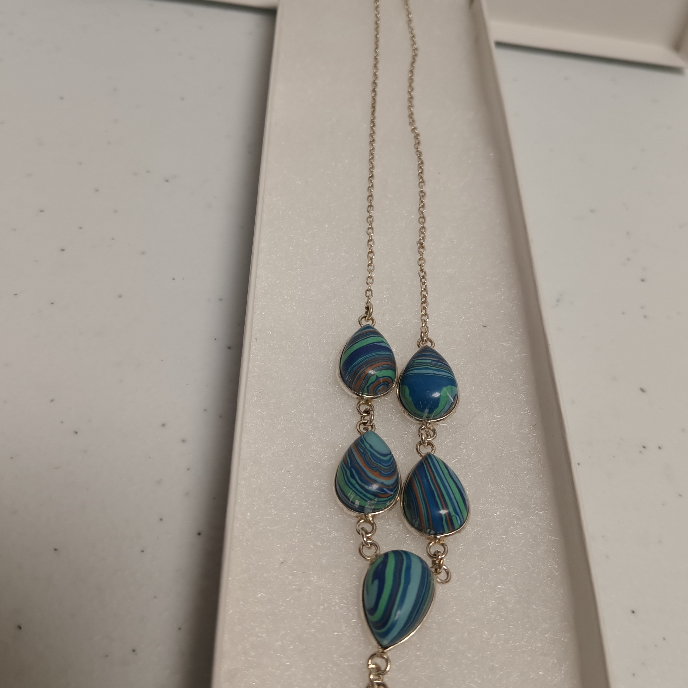 Calsilica Gemstone 925 Sterling Silver Plated Necklace